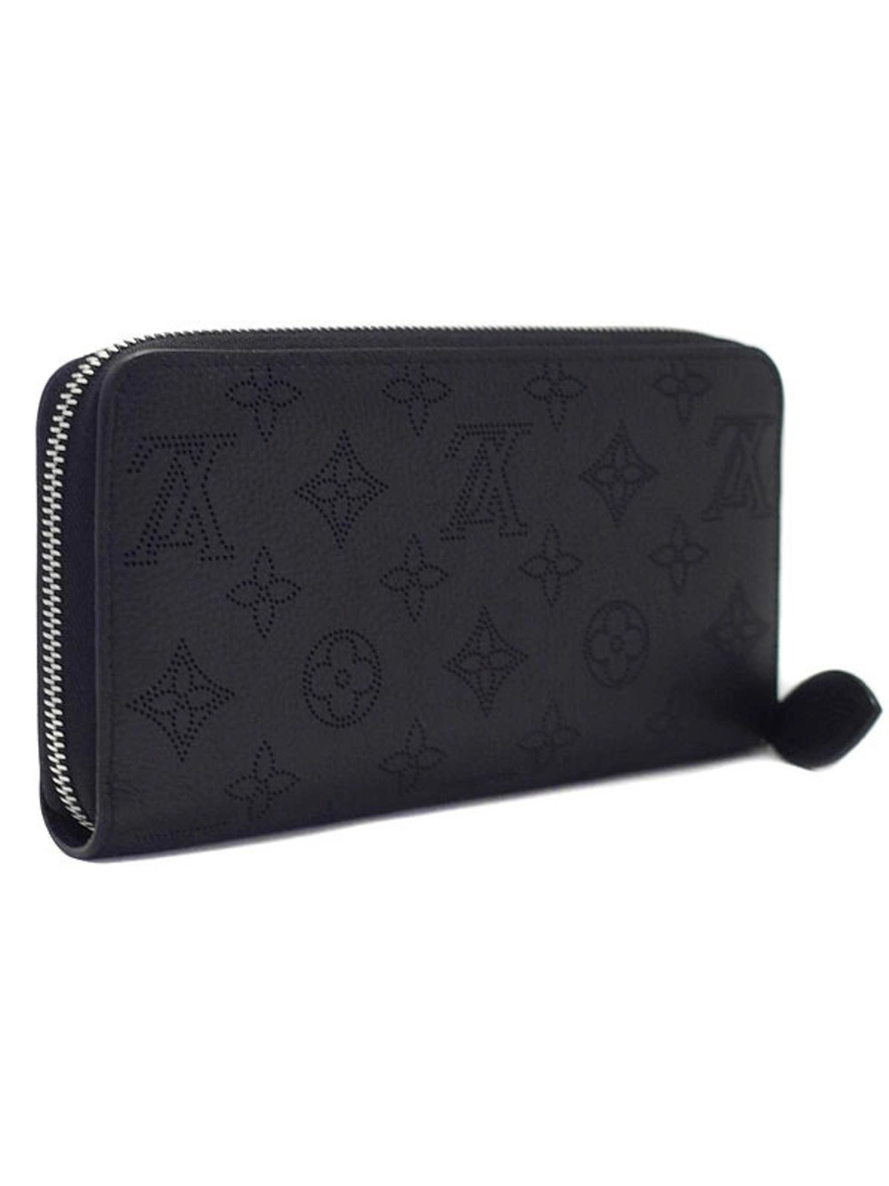 Louis Vuitton Long Wallet Round Zipper Mahina Zippy Black